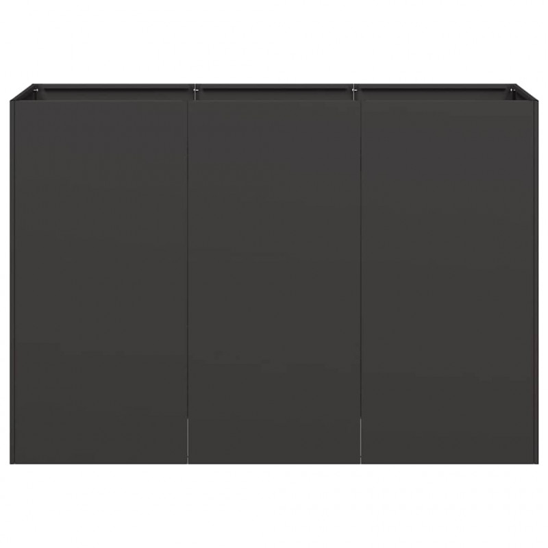 Doniczka Czarna 120x40x80 cm Stal walcowana na zimno