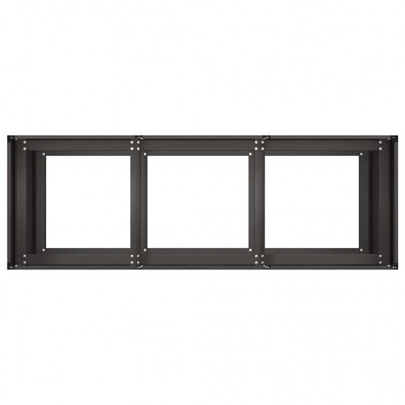 Doniczka Czarna 120x40x80 cm Stal walcowana na zimno