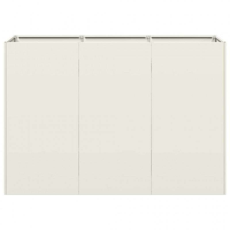 Donica, biała, 120x40x80 cm, stal walcowana na zimno