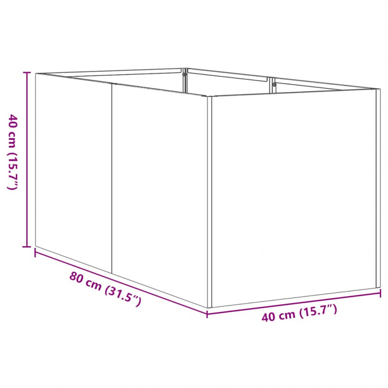Doniczka 40x80x40 cm Stal nierdzewna