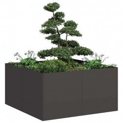 Doniczka Czarna 80x80x40 cm Stal walcowana na zimno