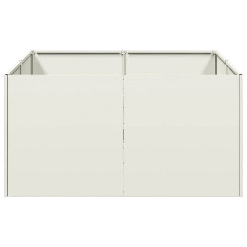 Doniczka Biała 80x80x40 cm Stal walcowana na zimno