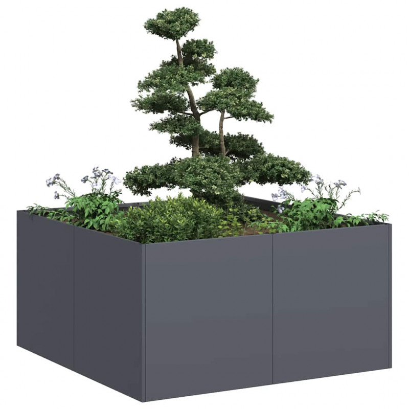Doniczka Antracyt 80x80x40 cm Stal walcowana na zimno