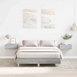 Rama łóżka bez materaca Szary Sonoma 140x190 cm Drewno klejone