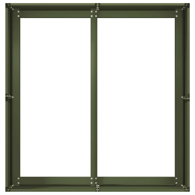 Doniczka Oliwkowo-zielona 80x80x40 cm Stal walcowana na zimno
