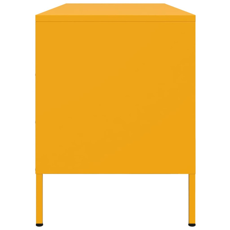 Szafka pod telewizor, musztardowa, 100,5x39x50,5 cm, stalowa