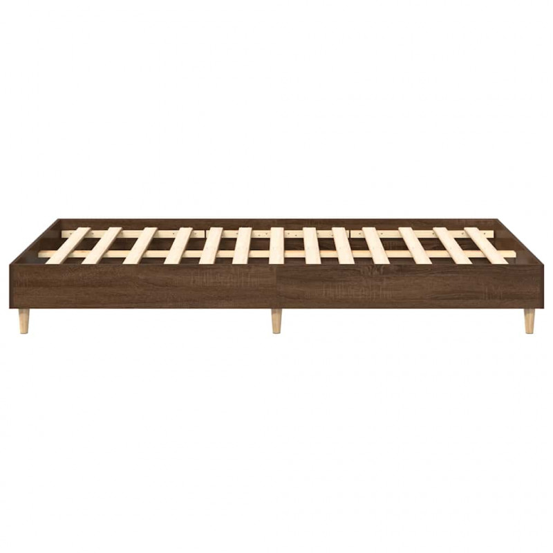 Rama łóżka bez materaca Brązowy dąb 140x190 cm Drewno klejone