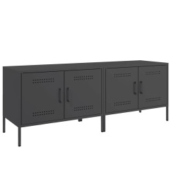 Szafki RTV, 2 szt., czarne, 68x39x50,5 cm, stalowe