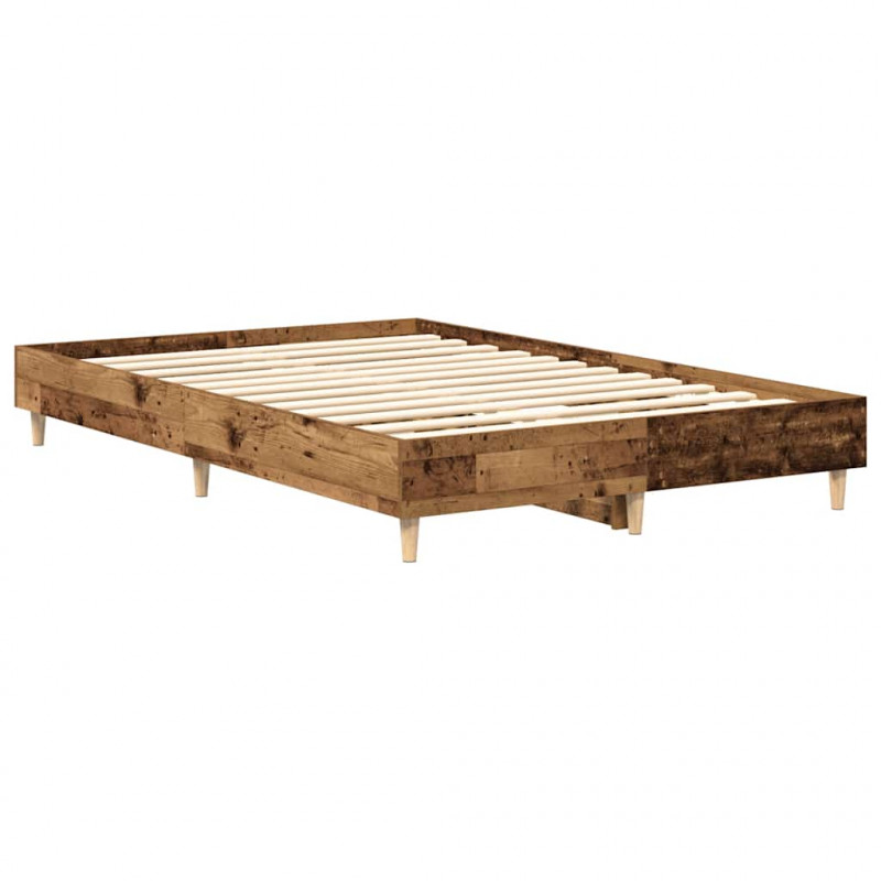 Rama łóżka bez materaca Stare drewno 140x190 cm Drewno klejone