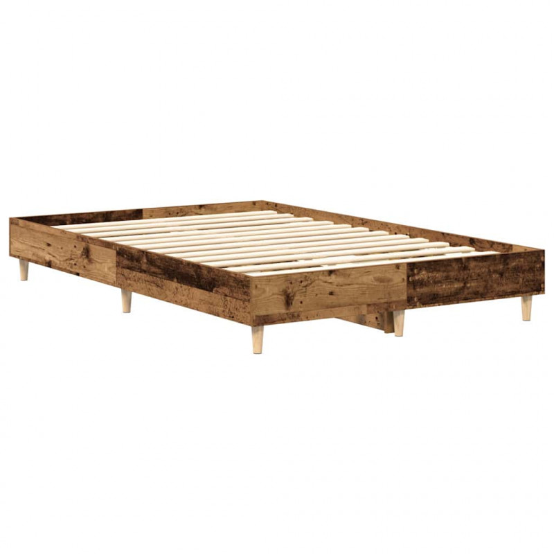 Rama łóżka bez materaca Stare drewno 140x190 cm Drewno klejone