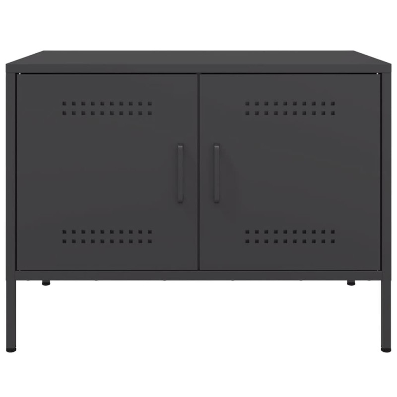 Szafki RTV, 2 szt., czarne, 68x39x50,5 cm, stalowe