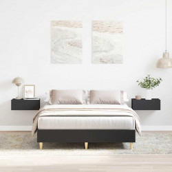 Rama łóżka bez materaca czarna 135x190 cm drewno klejone