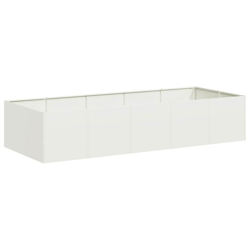 Doniczka Biała 200x80x40 cm Stal