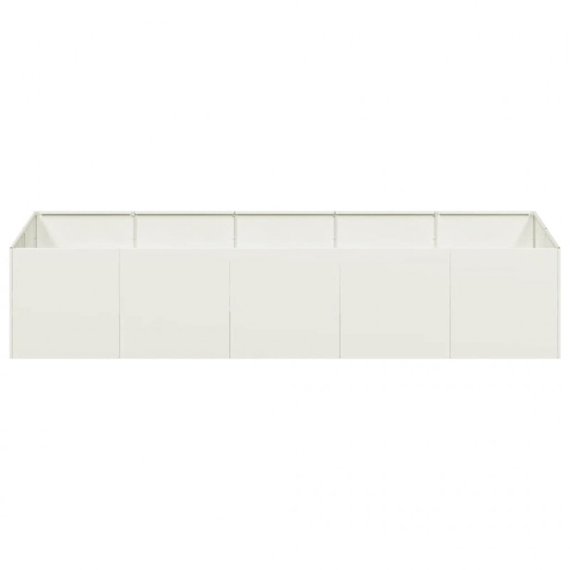 Doniczka Biała 200x80x40 cm Stal