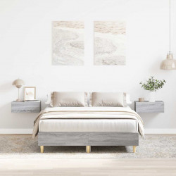Rama łóżka bez materaca Szary Sonoma 135x190 cm Drewno klejone