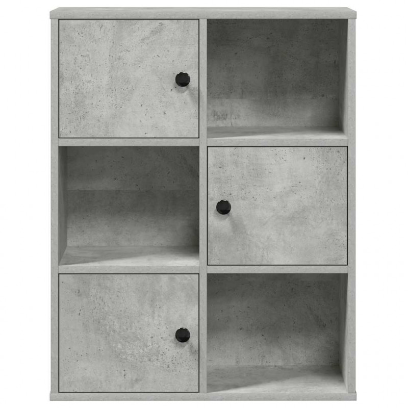 Regał, szarość betonu, 60x24x76,5 cm, materiał drewnopochodny
