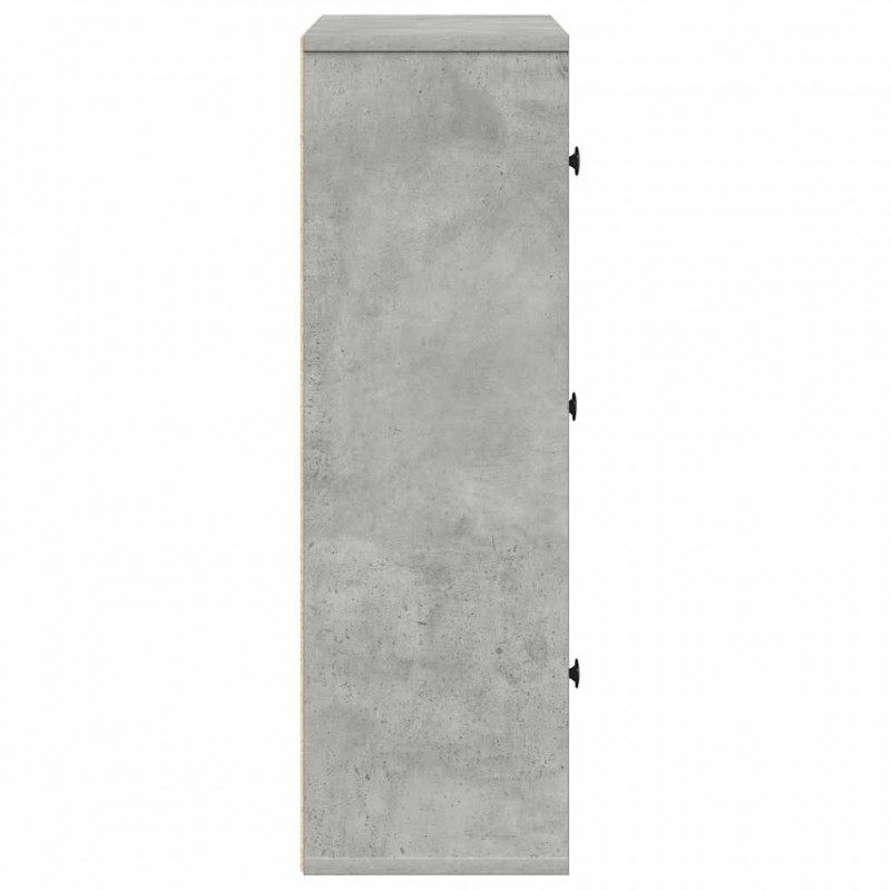 Regał, szarość betonu, 60x24x76,5 cm, materiał drewnopochodny