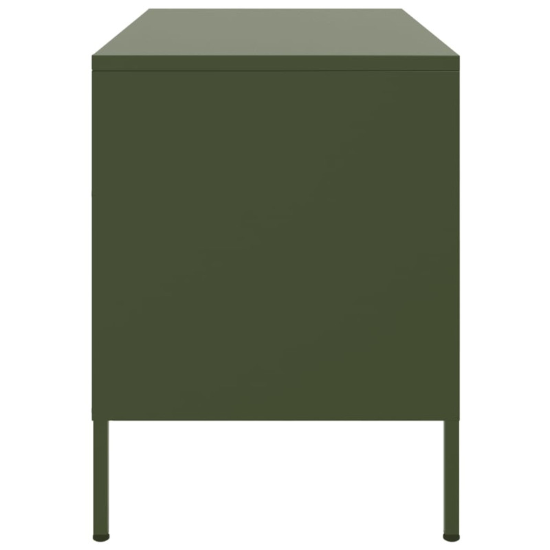 Szafka pod telewizor, oliwkowa, 68x39x50,5 cm, stalowa