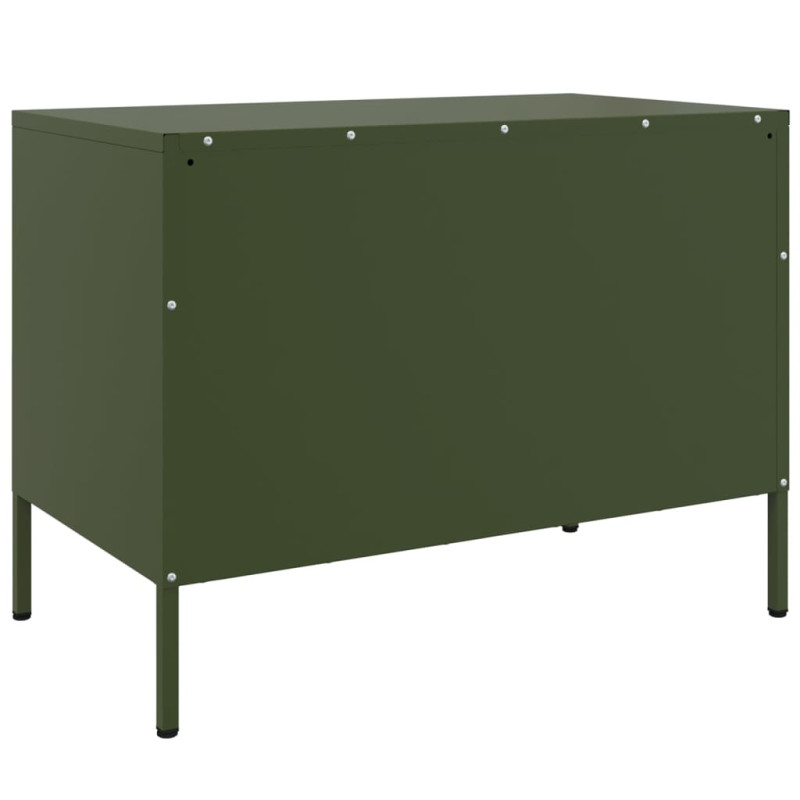 Szafka pod telewizor, oliwkowa, 68x39x50,5 cm, stalowa
