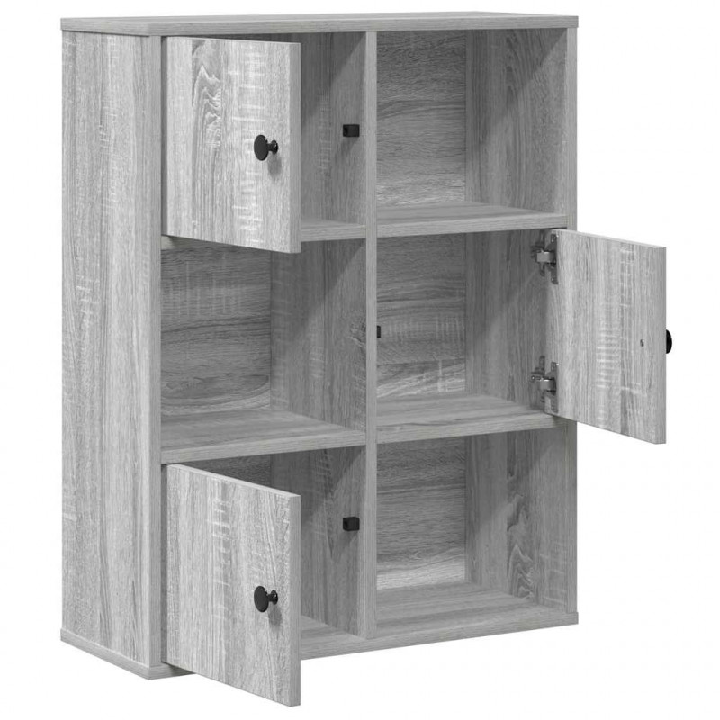 Regał, szary dąb sonoma, 60x24x76,5 cm, materiał drewnopochodny