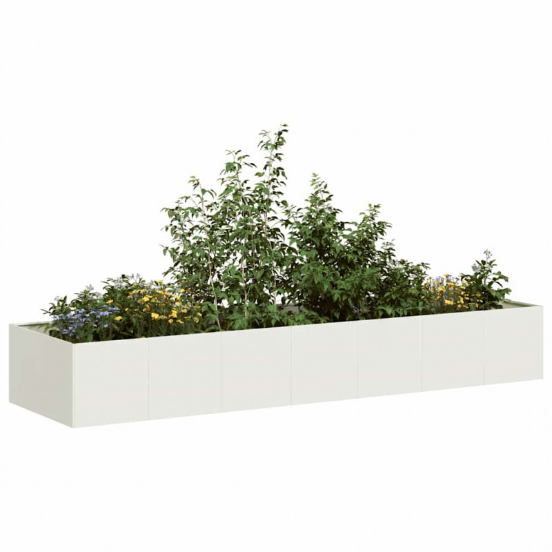 Doniczka Biała 280x80x40 cm Stal