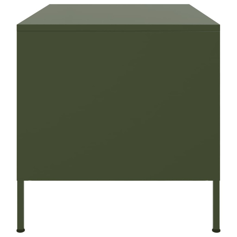 Stolik kawowy, oliwkowy, 68x50x50,5 cm, stal
