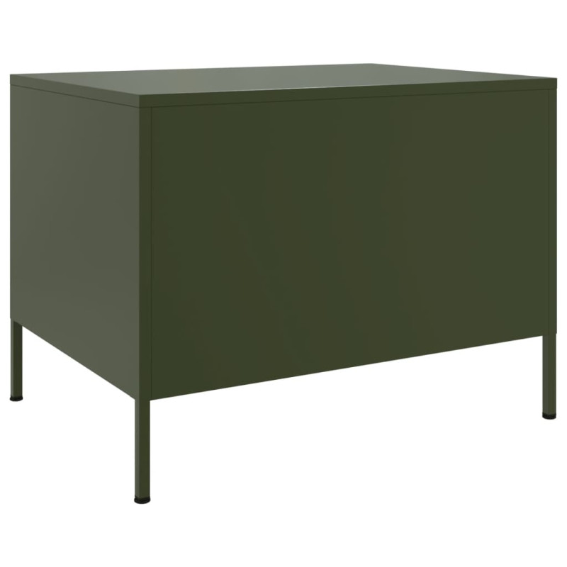 Stolik kawowy, oliwkowy, 68x50x50,5 cm, stal
