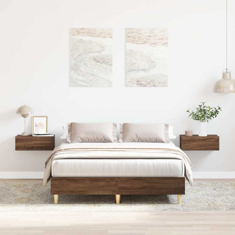 Rama łóżka bez materaca Brązowy dąb 120x190 cm Drewno klejone