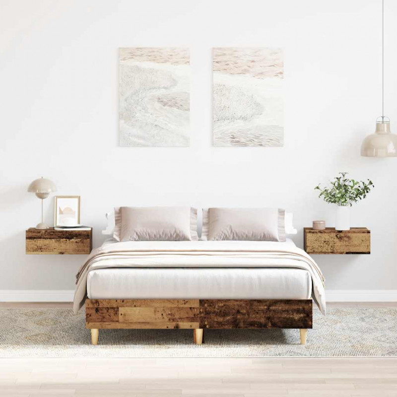 Rama łóżka bez materaca Stare drewno 120x190 cm Drewno klejone