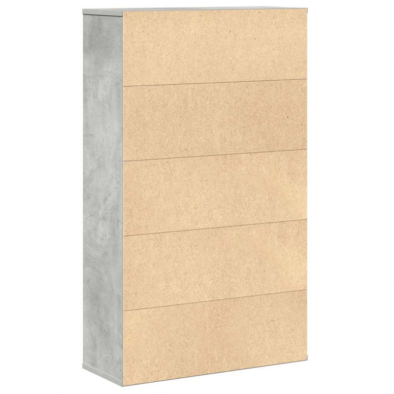 Regał, szarość betonu, 60x24x101,5 cm, materiał drewnopochodny