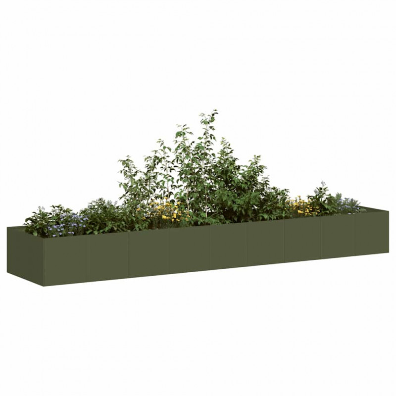 Doniczka Oliwkowo-zielona 360x80x40 cm Stalowa