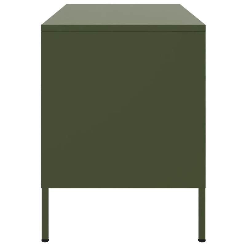 Szafki pod telewizor, 2 szt., oliwkowe, 68x39x50,5 cm, stalowe