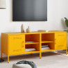Szafki pod telewizor, 2 szt., musztardowe, 68x39x50,5 cm, stal