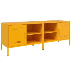 Szafki pod telewizor, 2 szt., musztardowe, 68x39x50,5 cm, stal