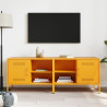 Szafki pod telewizor, 2 szt., musztardowe, 68x39x50,5 cm, stal