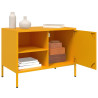 Szafki pod telewizor, 2 szt., musztardowe, 68x39x50,5 cm, stal