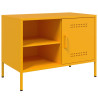 Szafki pod telewizor, 2 szt., musztardowe, 68x39x50,5 cm, stal