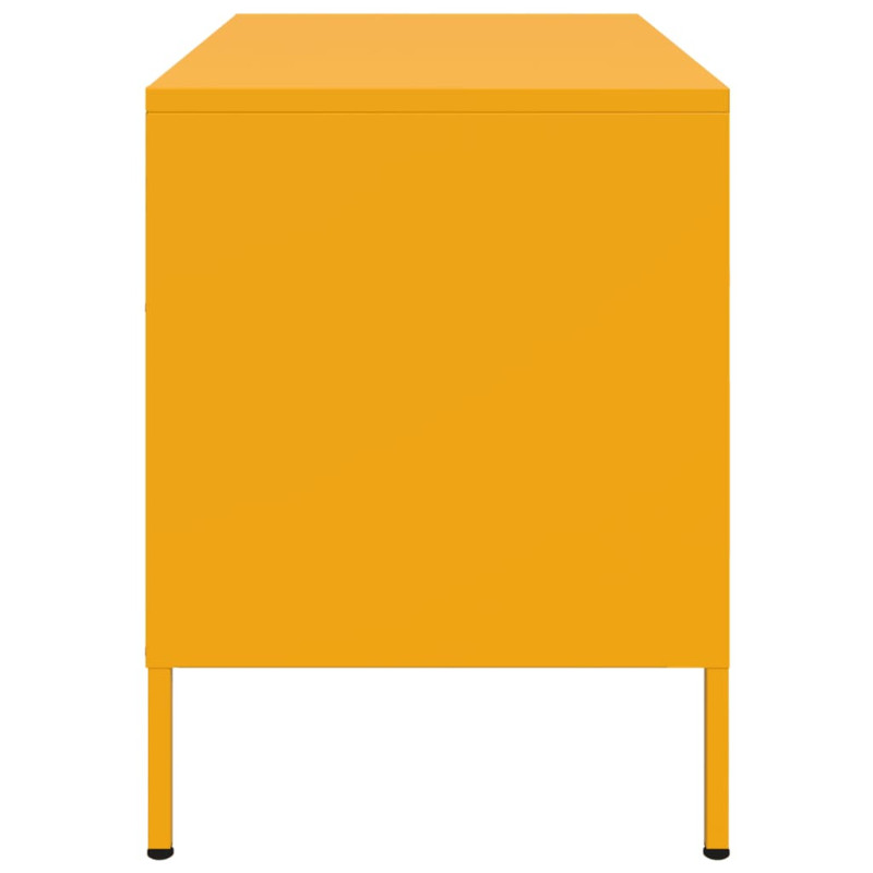 Szafki pod telewizor, 2 szt., musztardowe, 68x39x50,5 cm, stal