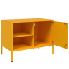 Szafki pod telewizor, 2 szt., musztardowe, 68x39x50,5 cm, stal