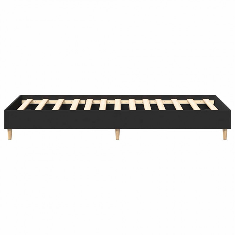 Rama łóżka bez materaca czarna 75x190 cm drewno klejone