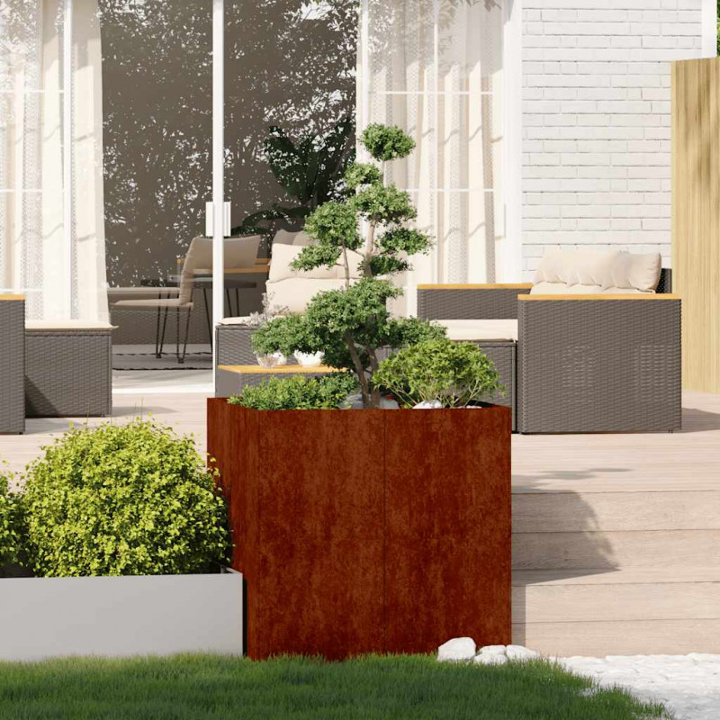 Doniczka Rusty 80x80x80 cm Stal nierdzewna