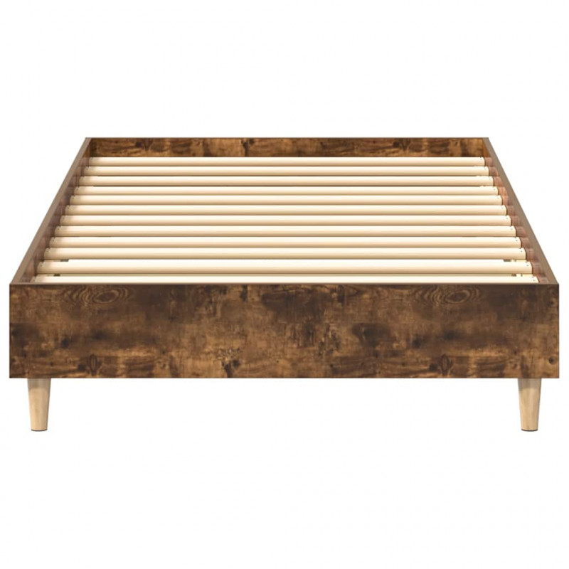 Rama łóżka bez materaca dąb wędzony 75x190 cm drewno klejone