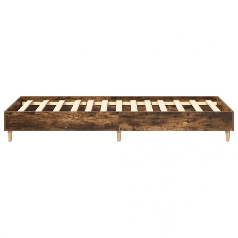 Rama łóżka bez materaca dąb wędzony 75x190 cm drewno klejone