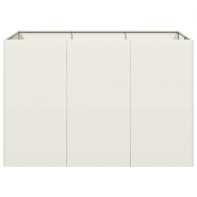 Doniczka Biała 120x80x80 cm Stal