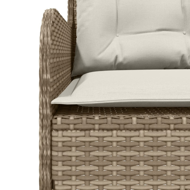 Narożna sofa ogrodowa z poduszkami, beżowa, polirattan