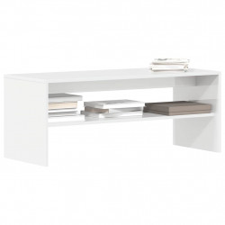 Szafka pod TV, biała, wysoki połysk, 100x40x40cm, płyta wiórowa
