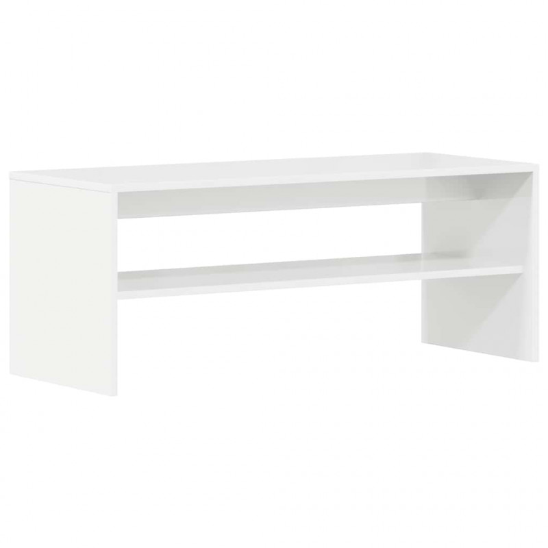 Szafka pod TV, biała, wysoki połysk, 100x40x40cm, płyta wiórowa