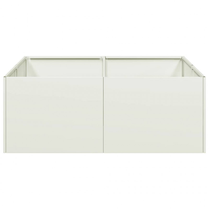 Doniczka Biała 80x80x30 cm Stalowa