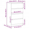 Komoda Stare drewno 60x35x98,5 cm Drewno klejone