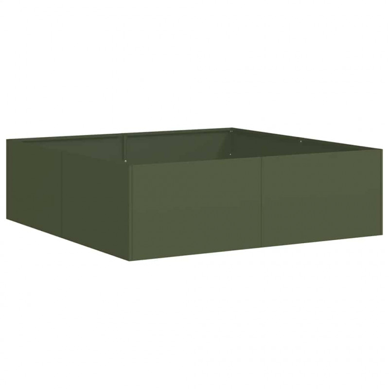 Doniczka Oliwkowo-zielona 100x100x30 cm Stal